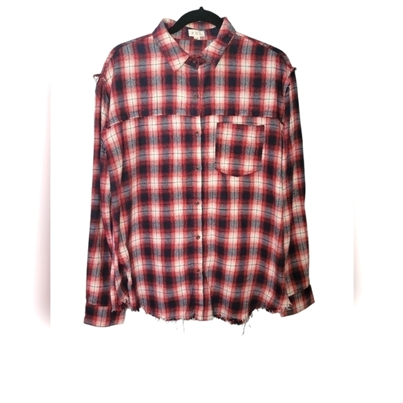 POL Button-down Plaid Shirt - Picture 1 of 8